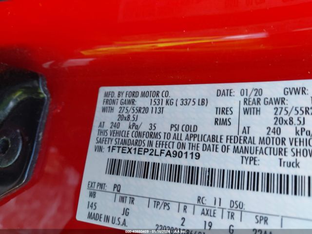 2020 FORD F-150 1FTEX1EP2LFA90119 Photo 8