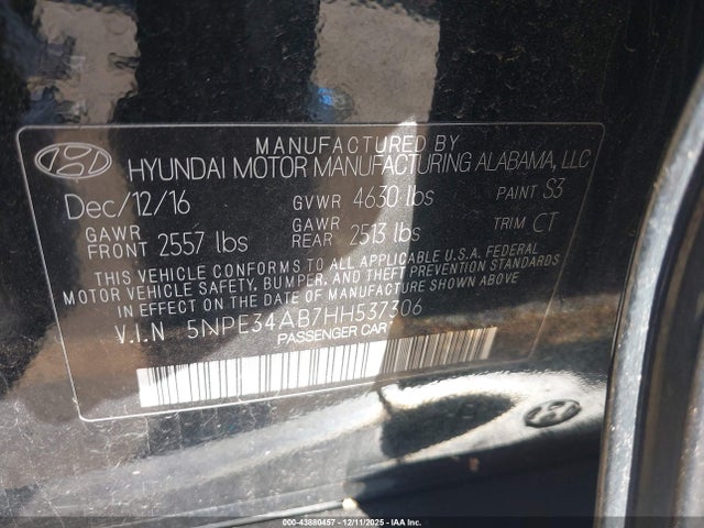 2017 HYUNDAI SONATA 5NPE34AB7HH537306 Photo 8