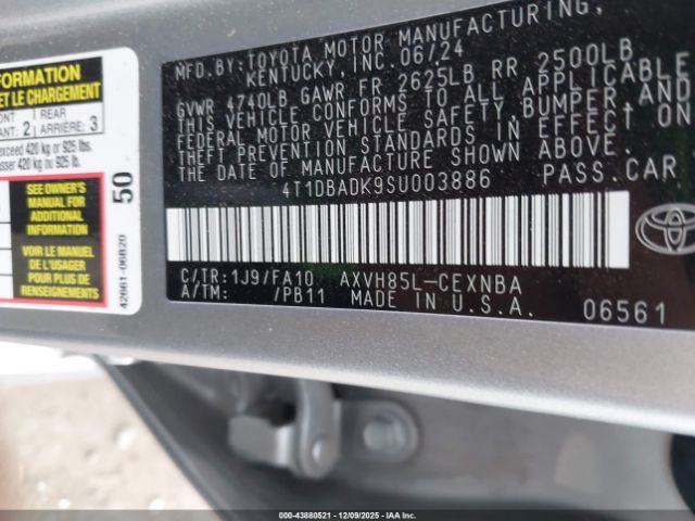 2025 TOYOTA CAMRY 4T1DBADK9SU003886 Photo 8