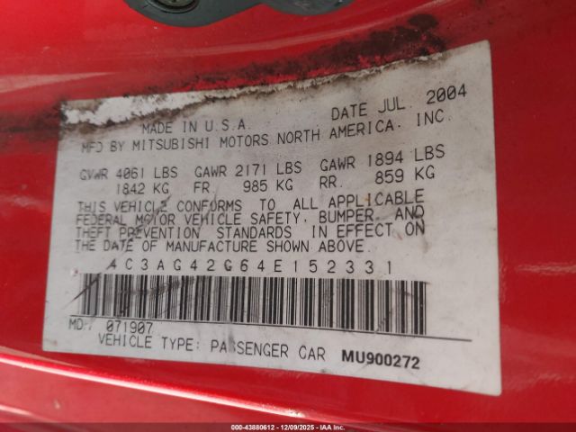 2004 CHRYSLER SEBRING 4C3AG42G64E152331 Photo 8