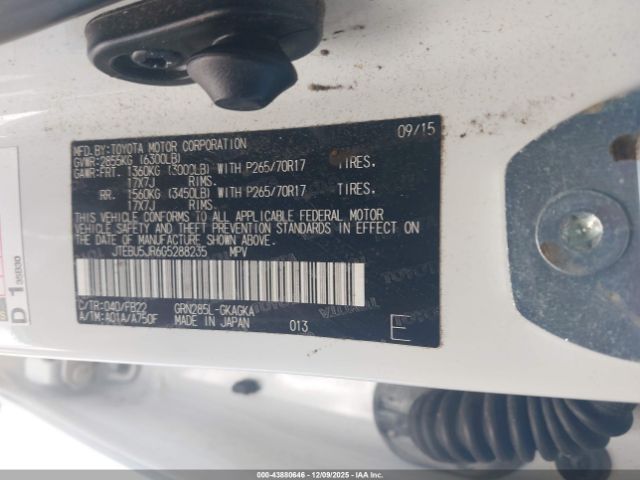 2016 TOYOTA 4RUNNER JTEBU5JR6G5288235 Photo 8