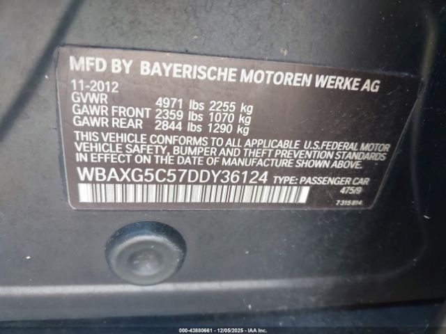 2013 BMW 528I WBAXG5C57DDY36124 Photo 8