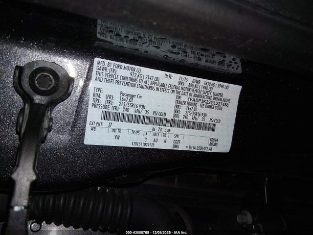 1FADP3K22GL227458 Ford FOCUS SE