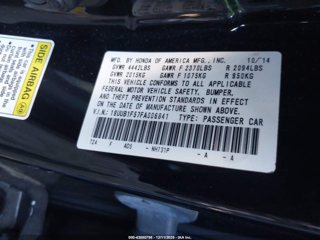 Aukcja sprzedaży 2015 Acura Tlx Tech, vin: 19UUB1F57FA006841, numer aukcji: 43880798