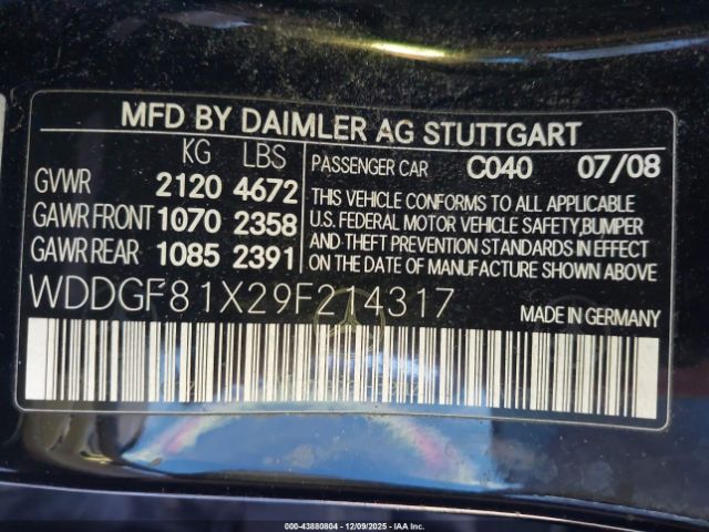 2009 MERCEDES-BENZ C 300 WDDGF81X29F214317 Photo 8