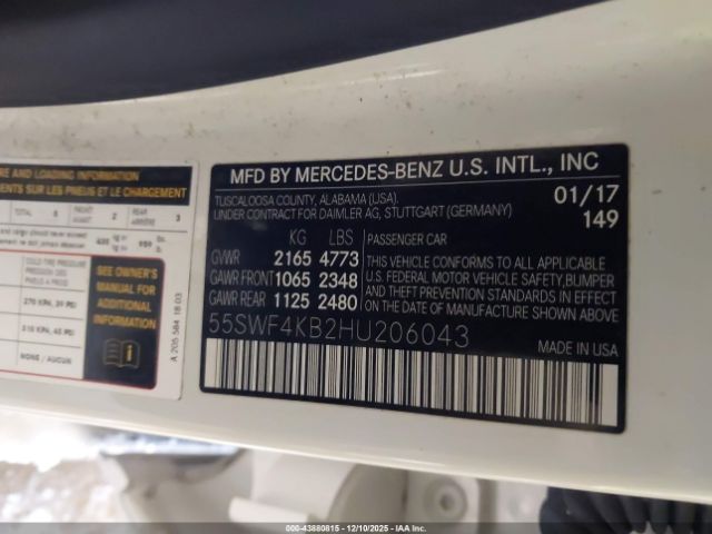 2017 MERCEDES-BENZ C 300 55SWF4KB2HU206043 Photo 8