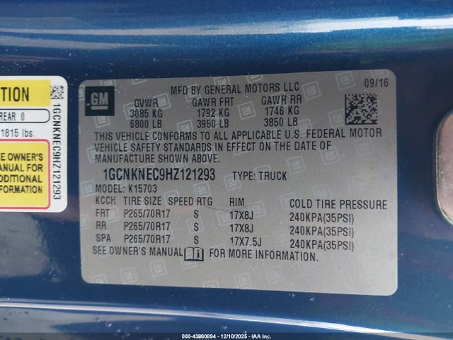 1GCNKNEC9HZ121293 Chevrolet Silverado 1500 Ls
