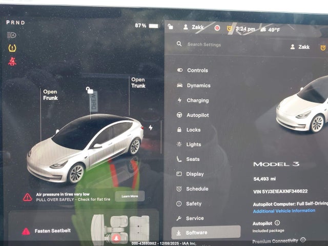 2022 TESLA MODEL 3 5YJ3E1EAXNF346622 Photo 6