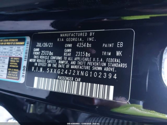 2022 KIA K5 5XXG24J2XNG102394 Photo 8