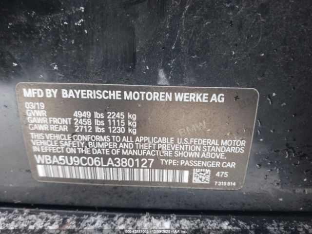 2020 BMW 3 SERIES WBA5U9C06LA380127 Photo 8