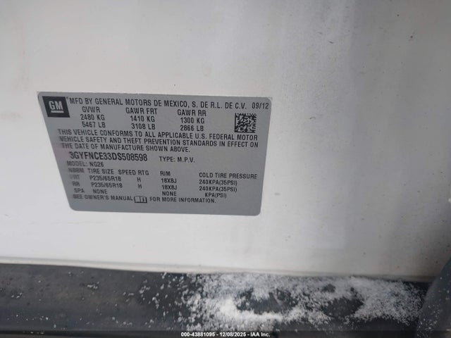 2013 CADILLAC SRX 3GYFNCE33DS508598 Photo 8