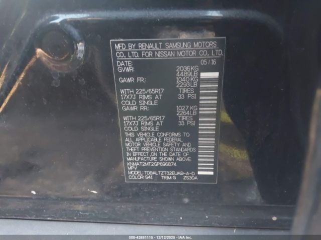 2016 NISSAN ROGUE KNMAT2MT2GP696874 Photo 8