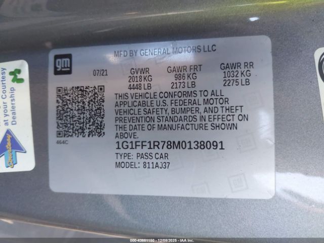 2021 CHEVROLET CAMARO 1G1FF1R78M0138091 Photo 8