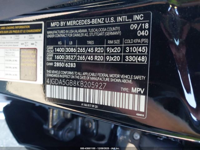 2019 MERCEDES-BENZ GLE 400 4JGDA5GB8KB205927 Photo 8