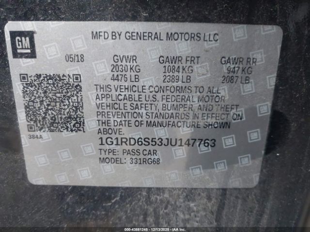 2018 CHEVROLET VOLT 1G1RD6S53JU147763 Photo 8