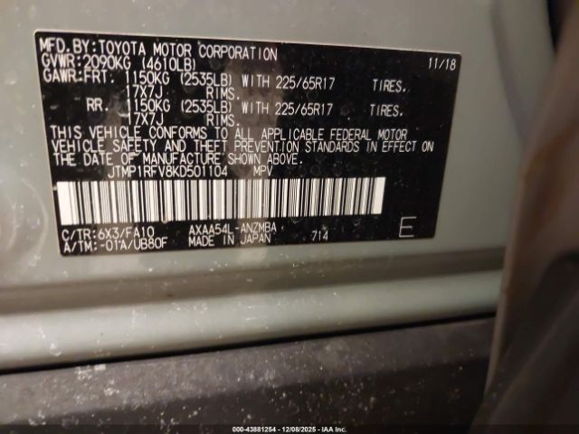 2019 TOYOTA RAV4 JTMP1RFV8KD501104 Photo 8