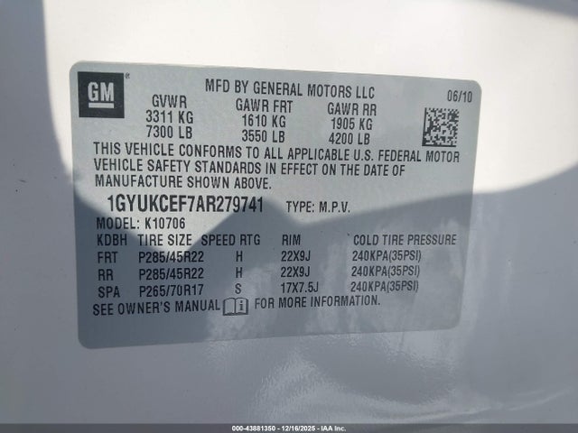 2010 CADILLAC ESCALADE 1GYUKCEF7AR279741 Photo 8