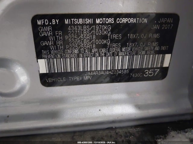 2017 MITSUBISHI OUTLANDER SPORT JA4AR3AU4HZ034585 Photo 8