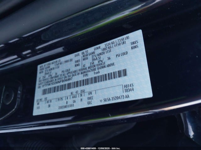 2022 FORD F-150 1FTFW1ED8NFB56897 Photo 8