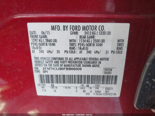 2015 FORD EDGE 2FMTK3J90FBB66009 Photo 8
