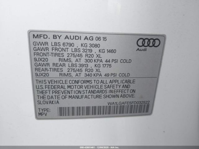 2015 AUDI Q7 WA1LGAFE5FD032522 Photo 8