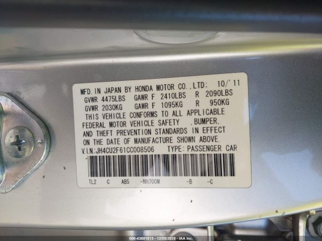 2012 ACURA TSX JH4CU2F61CC008506 Photo 8