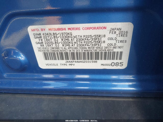 2016 MITSUBISHI OUTLANDER SPORT JA4AP4AW4GZ031598 Photo 8