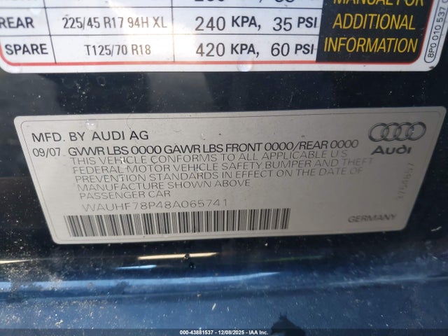 2008 AUDI A3 WAUHF78P48A065741 Photo 8