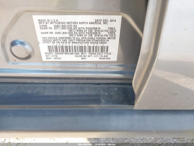 2015 MITSUBISHI OUTLANDER SPORT 4A4AP3AUXFE018576 Photo 8