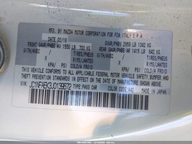 2018 FIAT 124 SPIDER JC1NFAEK3J0139672 Photo 8