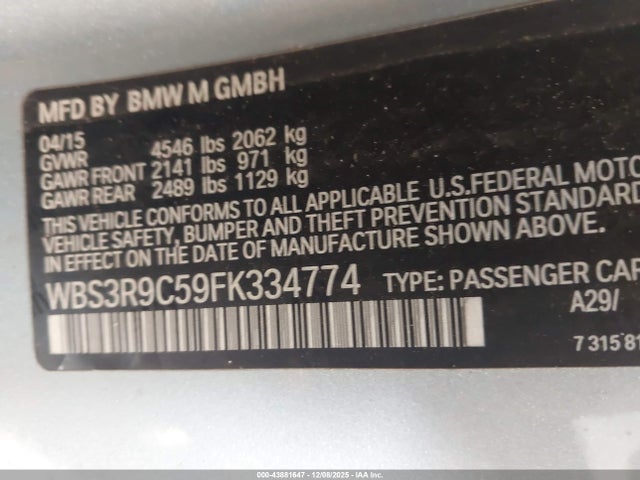 2015 BMW M4 WBS3R9C59FK334774 Photo 8