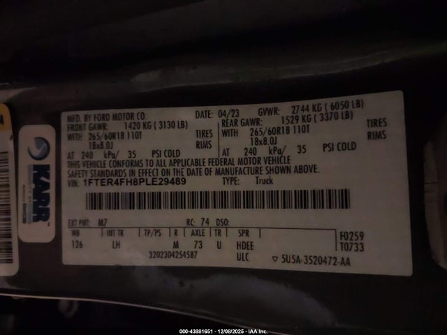 1FTER4FH8PLE29489 Ford Ranger Xlt