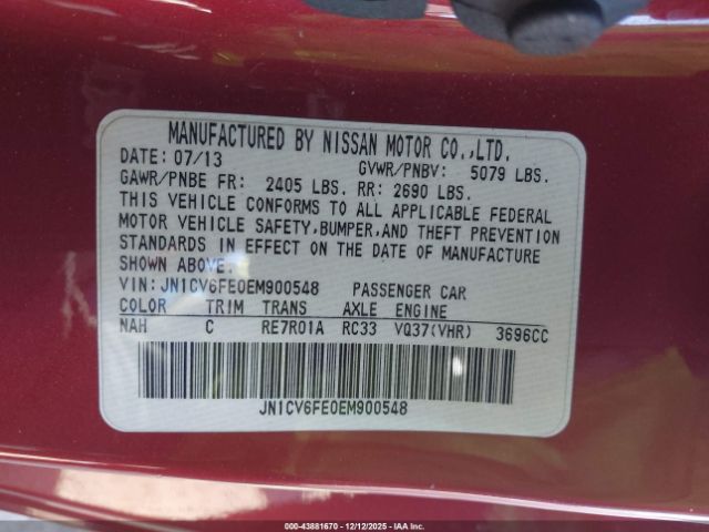 2014 INFINITI Q60 JN1CV6FE0EM900548 Photo 8