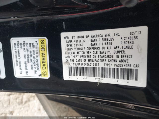 2013 ACURA TL 19UUA8F24DA012403 Photo 8