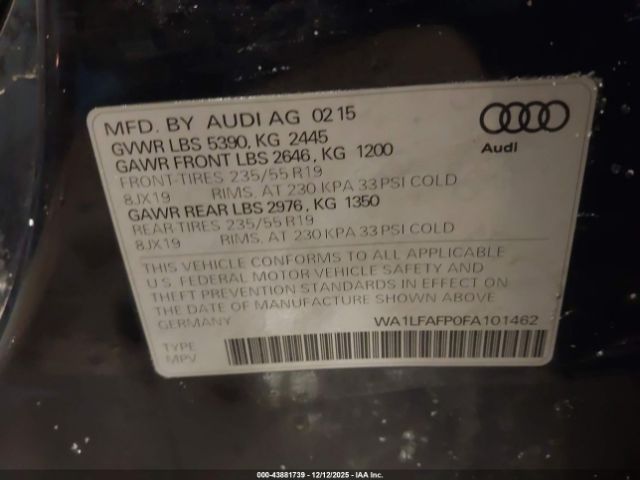 2015 AUDI Q5 WA1LFAFP0FA101462 Photo 8