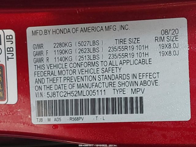 2021 ACURA RDX 5J8TC2H52ML005111 Photo 8