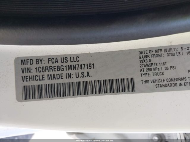 2021 RAM 1500 1C6RREBG1MN747191 Photo 8