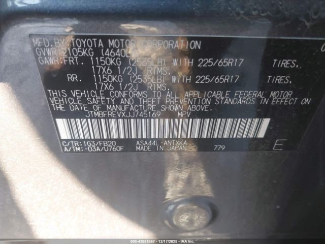 2018 TOYOTA RAV4 JTMBFREVXJJ745169 Photo 8