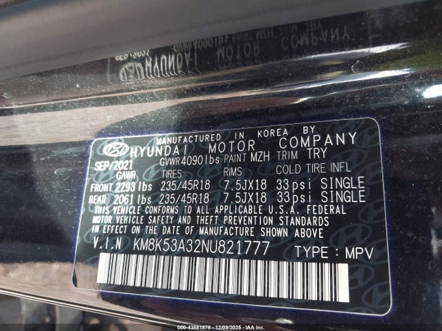 2022 HYUNDAI KONA KM8K53A32NU821777 Photo 8