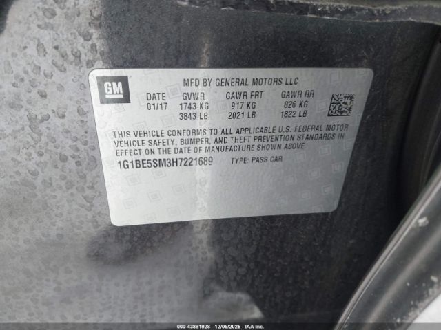 2017 CHEVROLET CRUZE 1G1BE5SM3H7221689 Photo 8