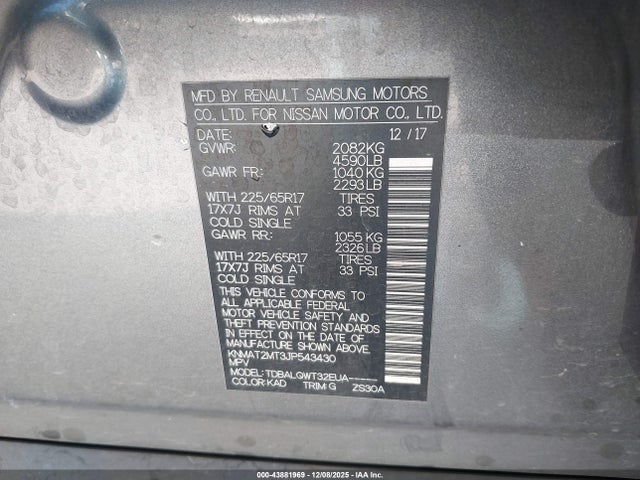 Nissan ROGUE SV 2018 KNMAT2MT3JP543430 Image 9