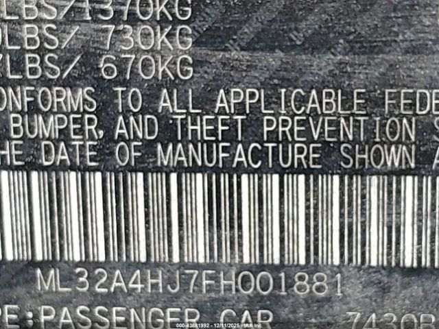 2015 MITSUBISHI MIRAGE ML32A4HJ7FH001881 Photo 8