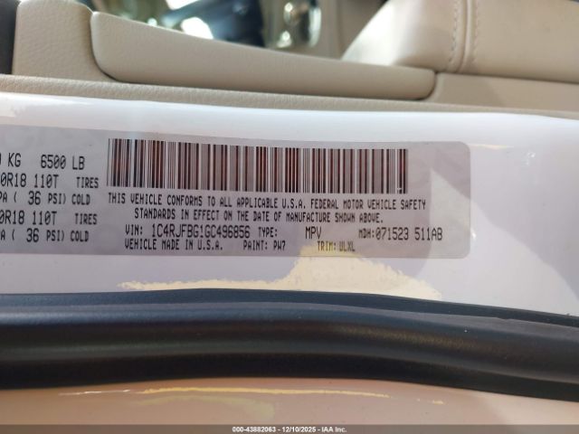 2016 JEEP GRAND CHEROKEE 1C4RJFBG1GC496856 Photo 8