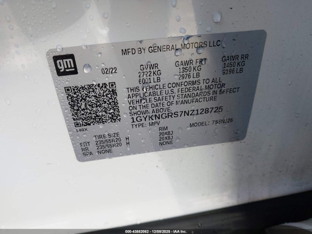 2022 CADILLAC XT5 1GYKNGRS7NZ128725 Photo 8