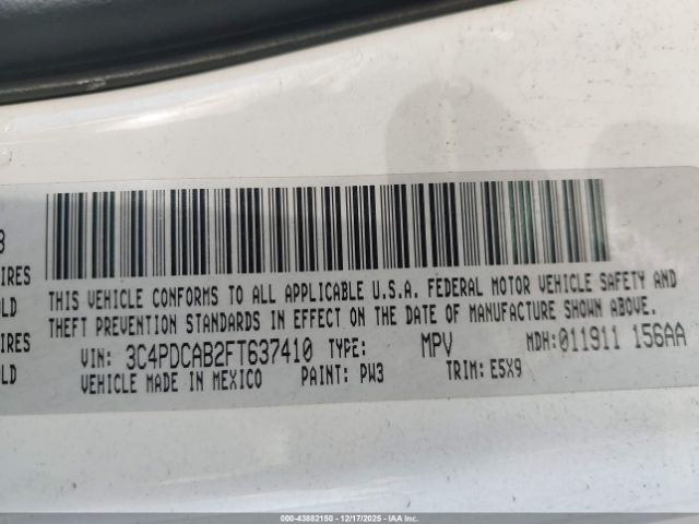 2015 DODGE JOURNEY 3C4PDCAB2FT637410 Photo 8