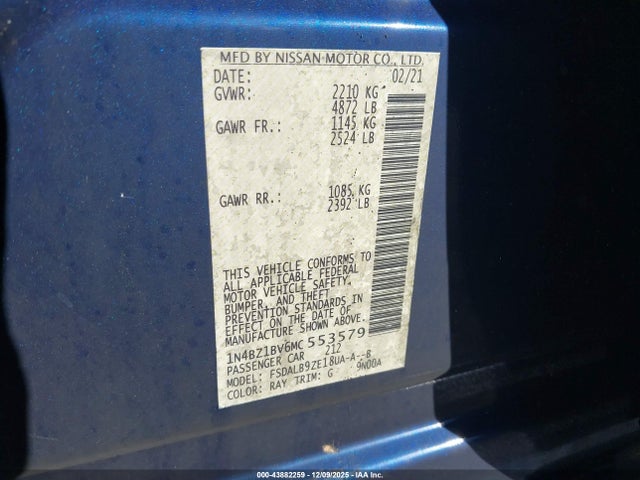Nissan Leaf S Plus 62 Kwh 2021 1N4BZ1BV6MC553579 Image 9