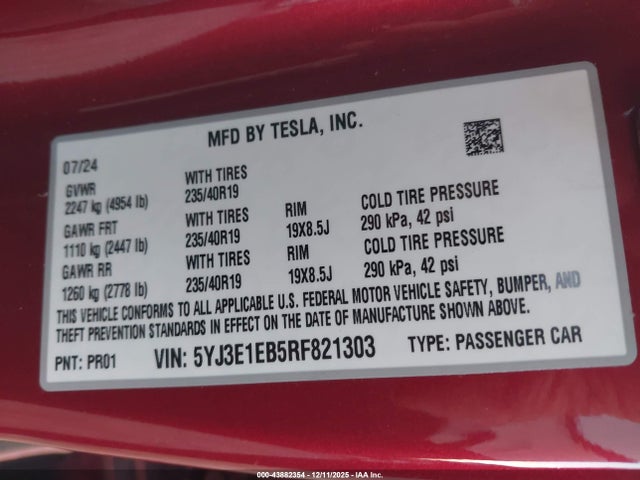 2024 TESLA MODEL 3 5YJ3E1EB5RF821303 Photo 8