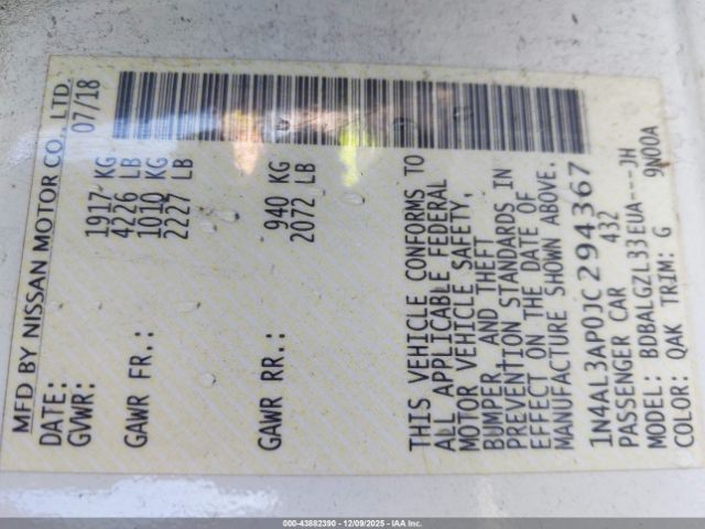 2018 NISSAN ALTIMA 1N4AL3AP0JC294367 Photo 8