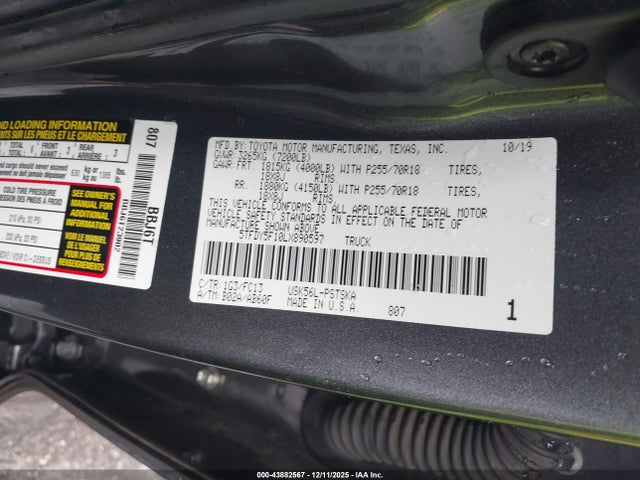 Toyota Tundra Sr5 2020 5TFDY5F10LX890597 Image 9