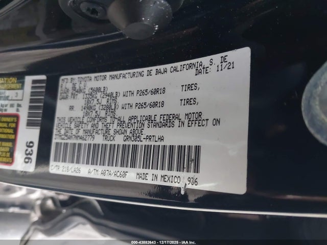 3TMGZ5AN7NM462779 Toyota Tacoma Limited